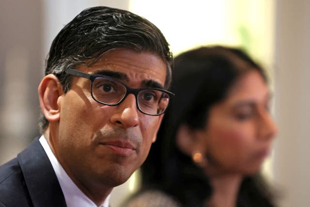 <p>Prime Minister Rishi Sunak and Home Secretary Suella Braverman have pledged the bill will ‘stop the boats’ (Phil Noble/PA)</p>
