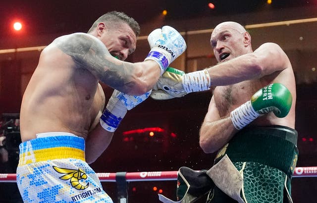 <p>Tyson Fury (right) lost to Oleksandr Usyk on points in May</p>
