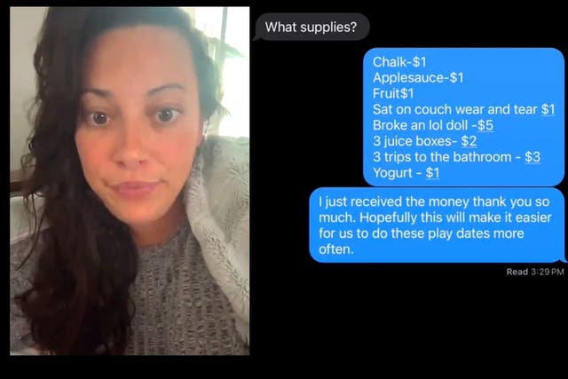 <p>A mum sent a list of expenses after a playdate that included wear and tear of the family’s sofa </p>