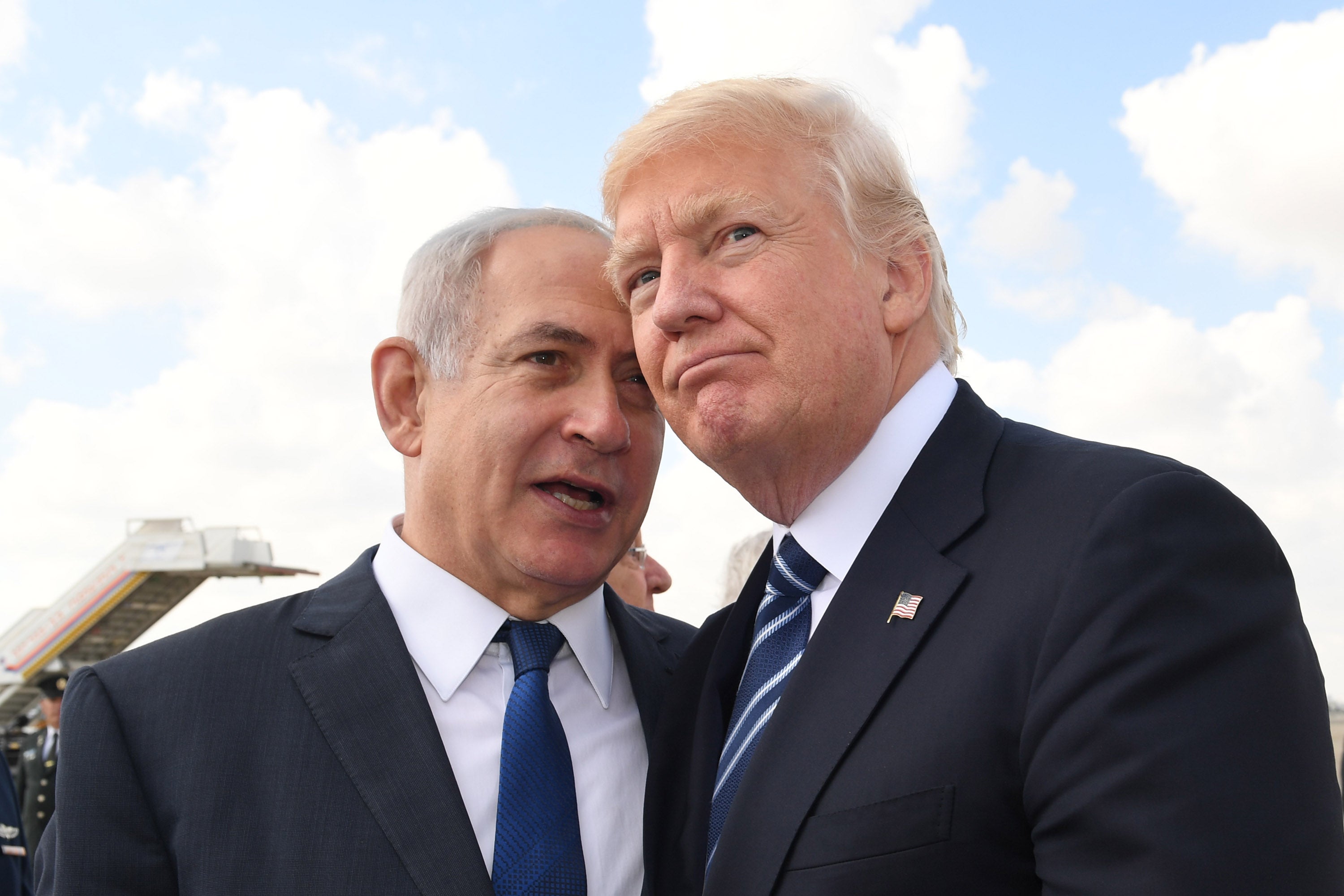 Benjamin Netanyahu with Donald Trump during the then president’s first term in Washington