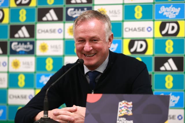 Michael O’Neill’s Northern Ireland side are seeking promotion in the Nations League (Liam McBurney/PA)