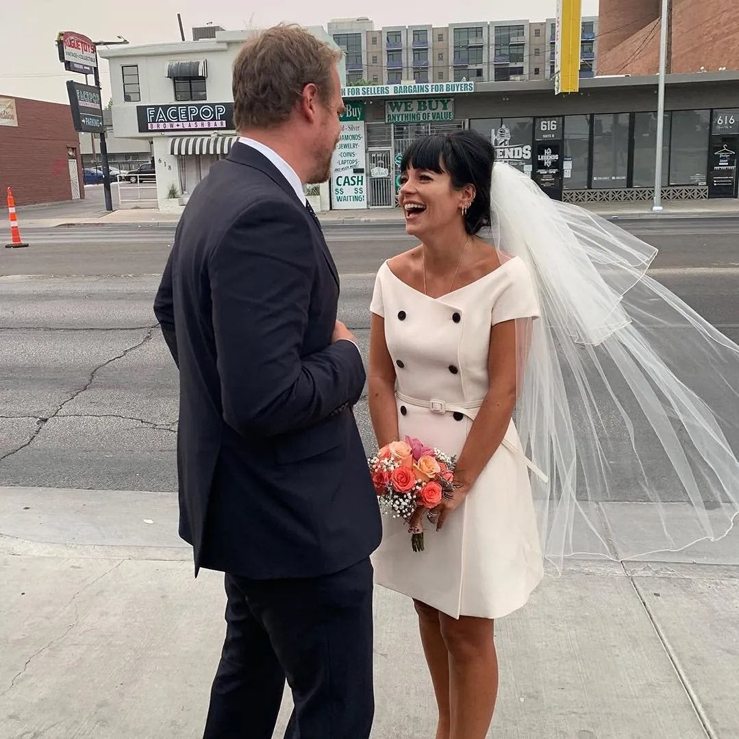 Lily Allen wrote on her instagram after marrying David Harbour: ‘3 years with this guy, 2nd best decision I ever made. 1st was that dress’