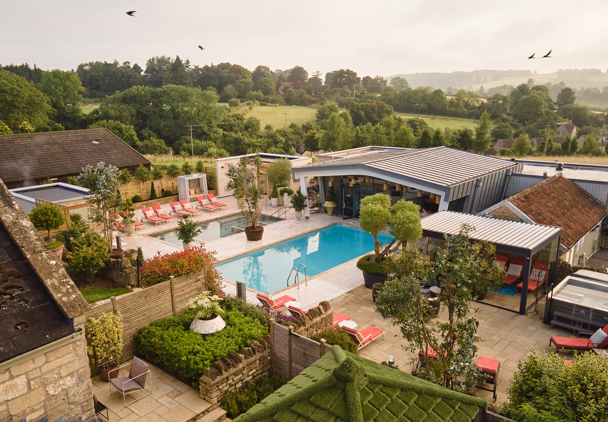 Indoor and outdoor pools compliment the hot tub suites found at Homewood