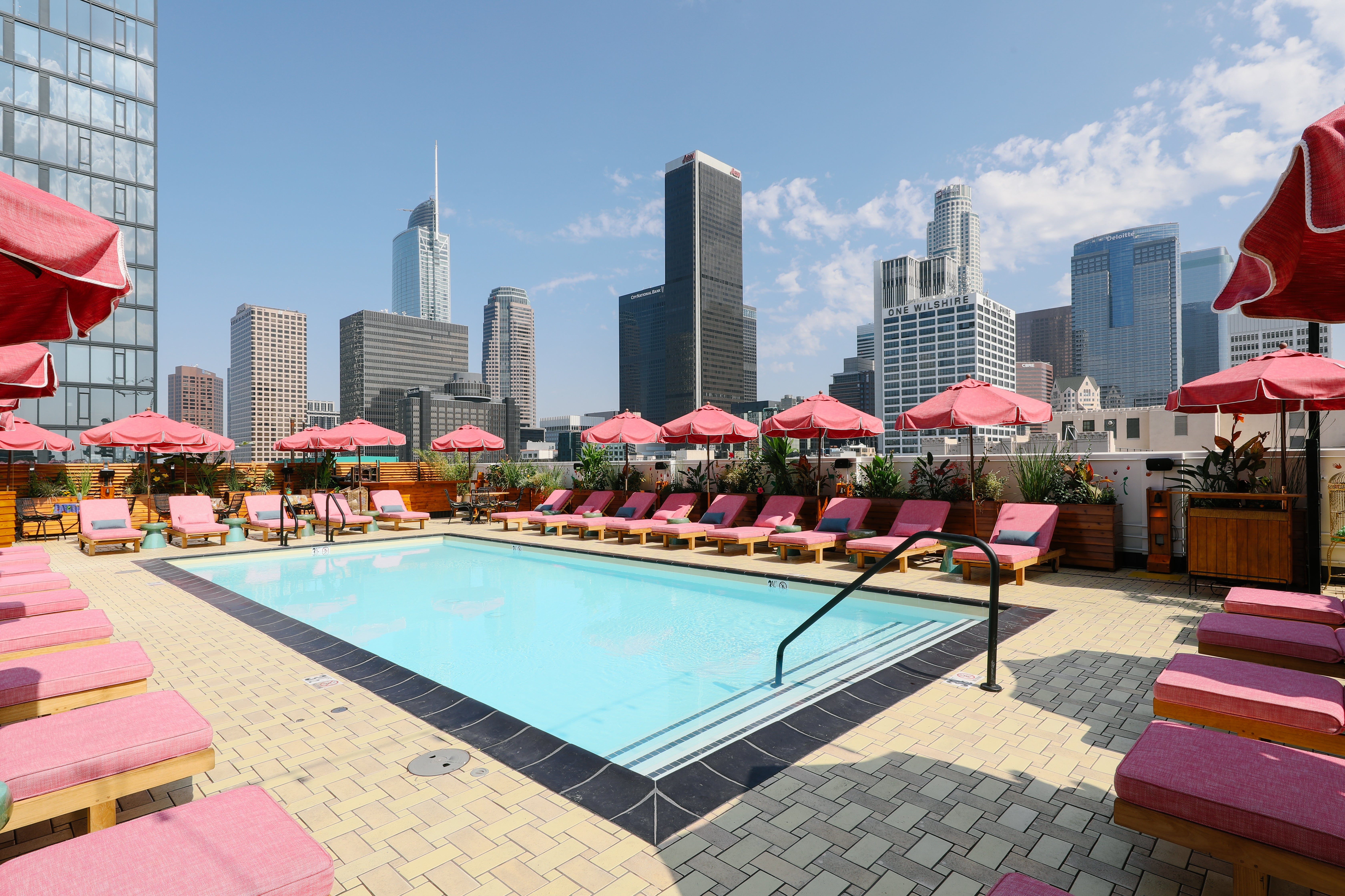 The fun at Freehand is found sky-high at its rooftop pool