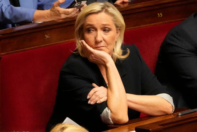 <p>Down but not out: Marine Le Pen in the French parliament on Tuesday</p>