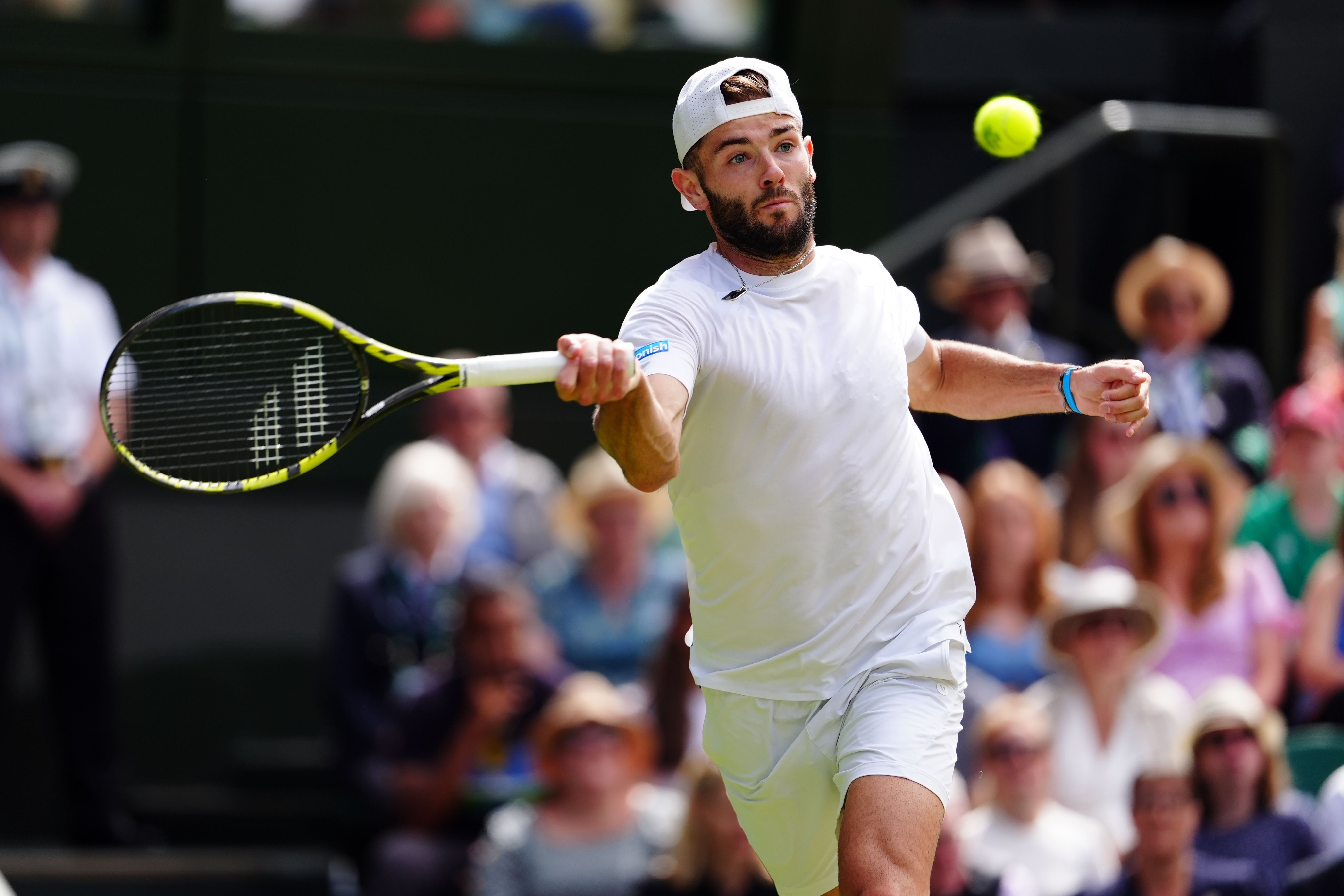 Jacob Fearnley, pictured, was eventually beaten by Grigor Dimitrov (Mike Egerton/PA)