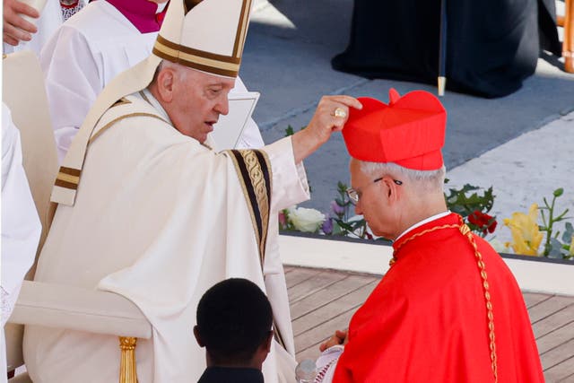 <p>Cardinal Robert Francis Prevost and Pope Francis </p>