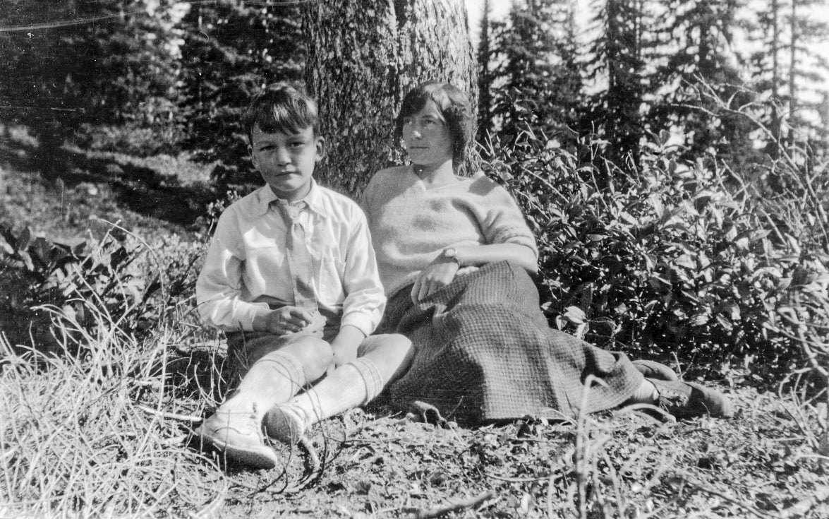 A young J.B. Wood and his mother pictured in Canada in 1923