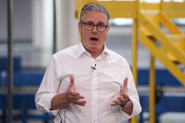 <p>Keir Starmer speaking in St Helens on Thursday</p>
